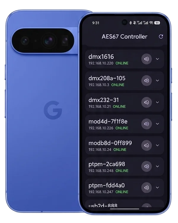 Android AES67 Controller