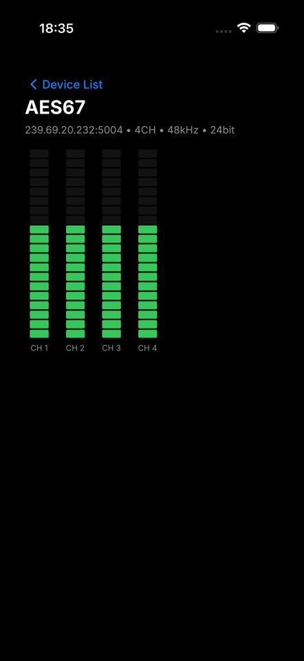 AES67 实时电平